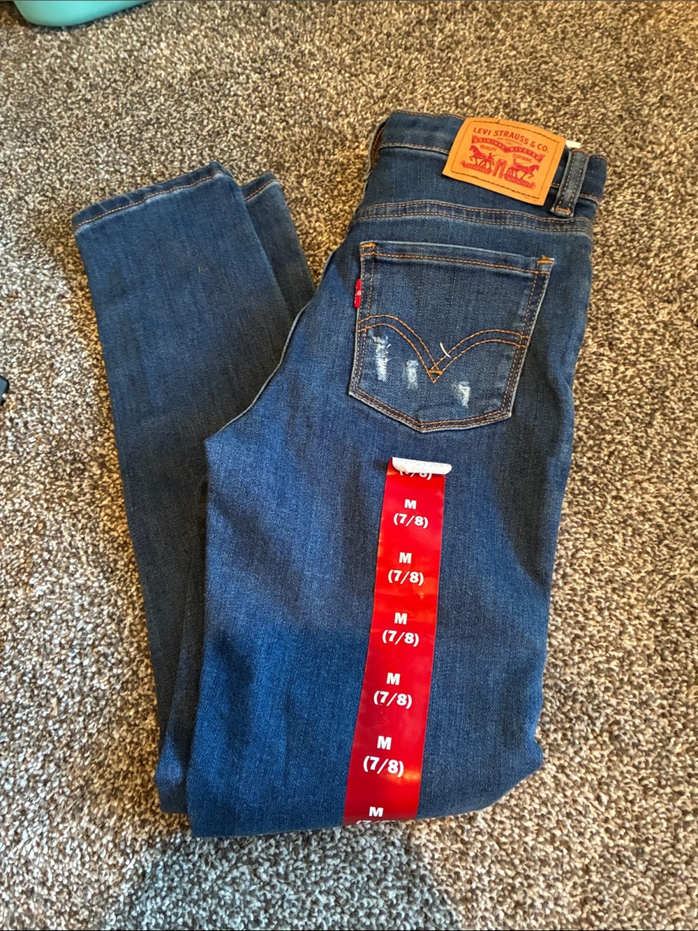 Levi's girls Distressed Skinny Jeans size 7/8